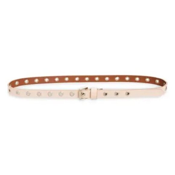 AllSaints Rivet Leather Belt – Blush / Antique Nickel, Medium, NWT